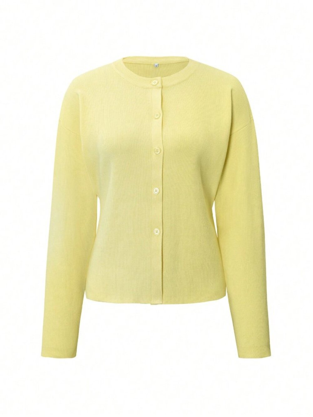 Yellow Casual Women's long sleeved button down Cardigan Sweater - Picture 6 of 11